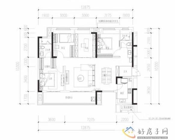 华润悠山悦景户型图高层137平米4室2厅2卫