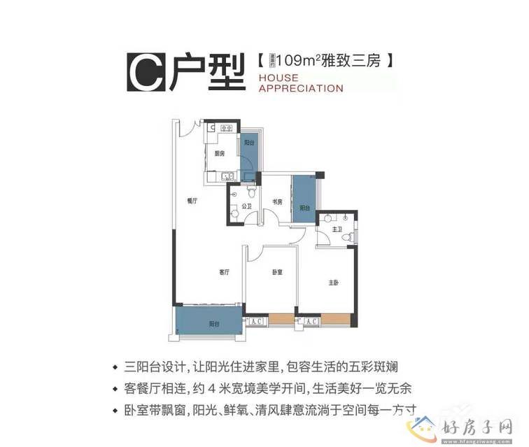 宇虹万花城户型图109平米3室2厅2卫