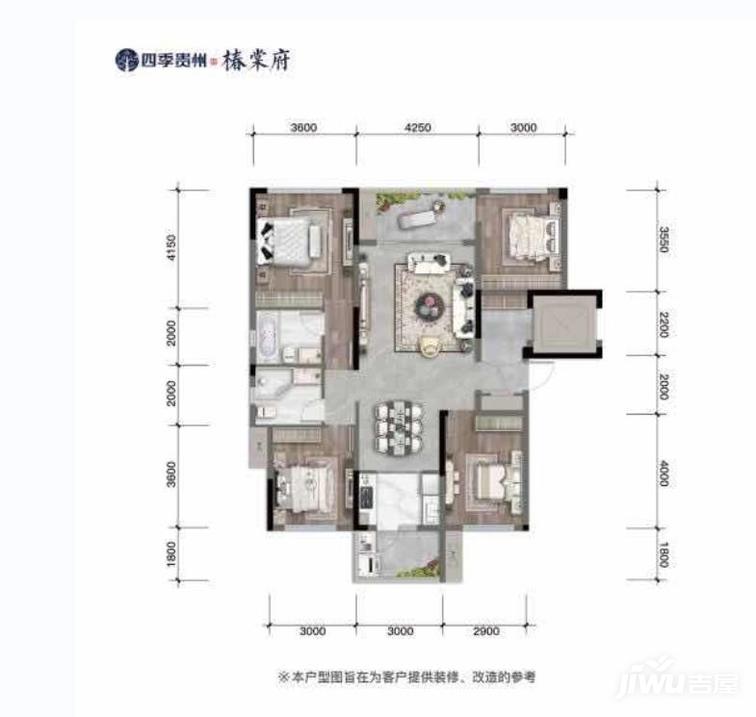 四季贵州椿棠府户型图洋房112平米3室2厅2卫
