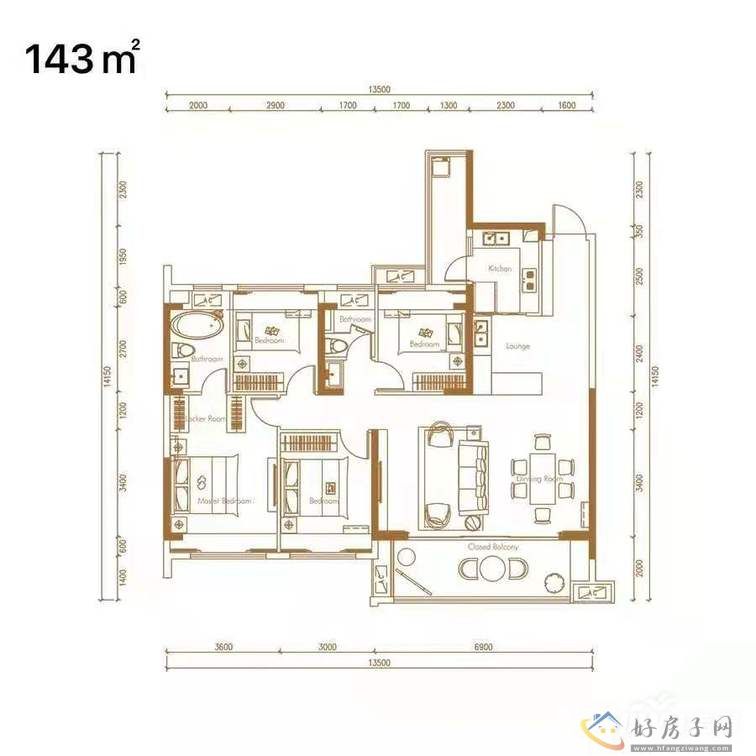 中海映山湖在售户型面积(图2)