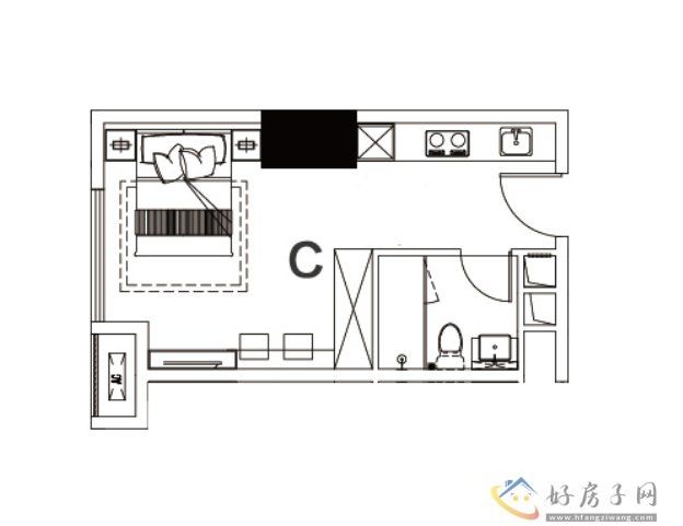 美的置业广场户型图公寓42平米