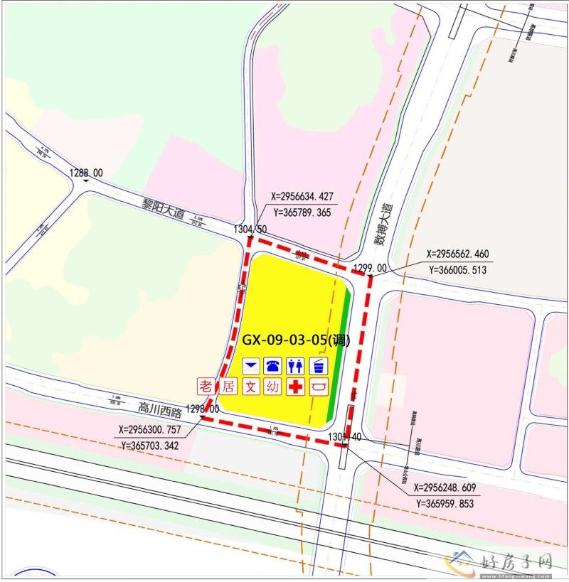 高新区高山单元GX-09-03-05地块由商务设施用地调整为居住用地            </h1>(图2)